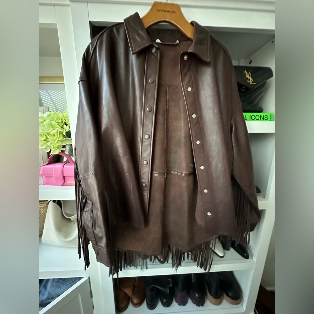 Leather fringe shirt